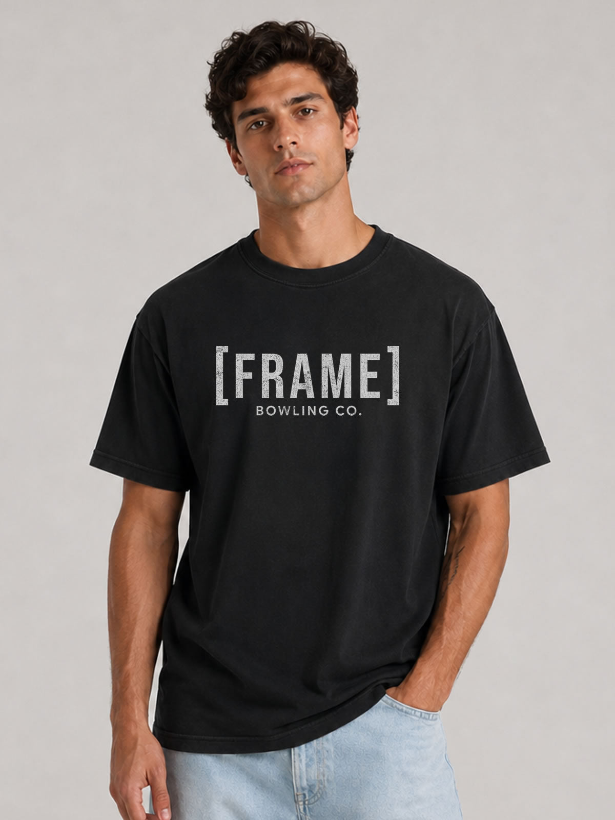 [FRAME] Front Logo Tee - White Ink