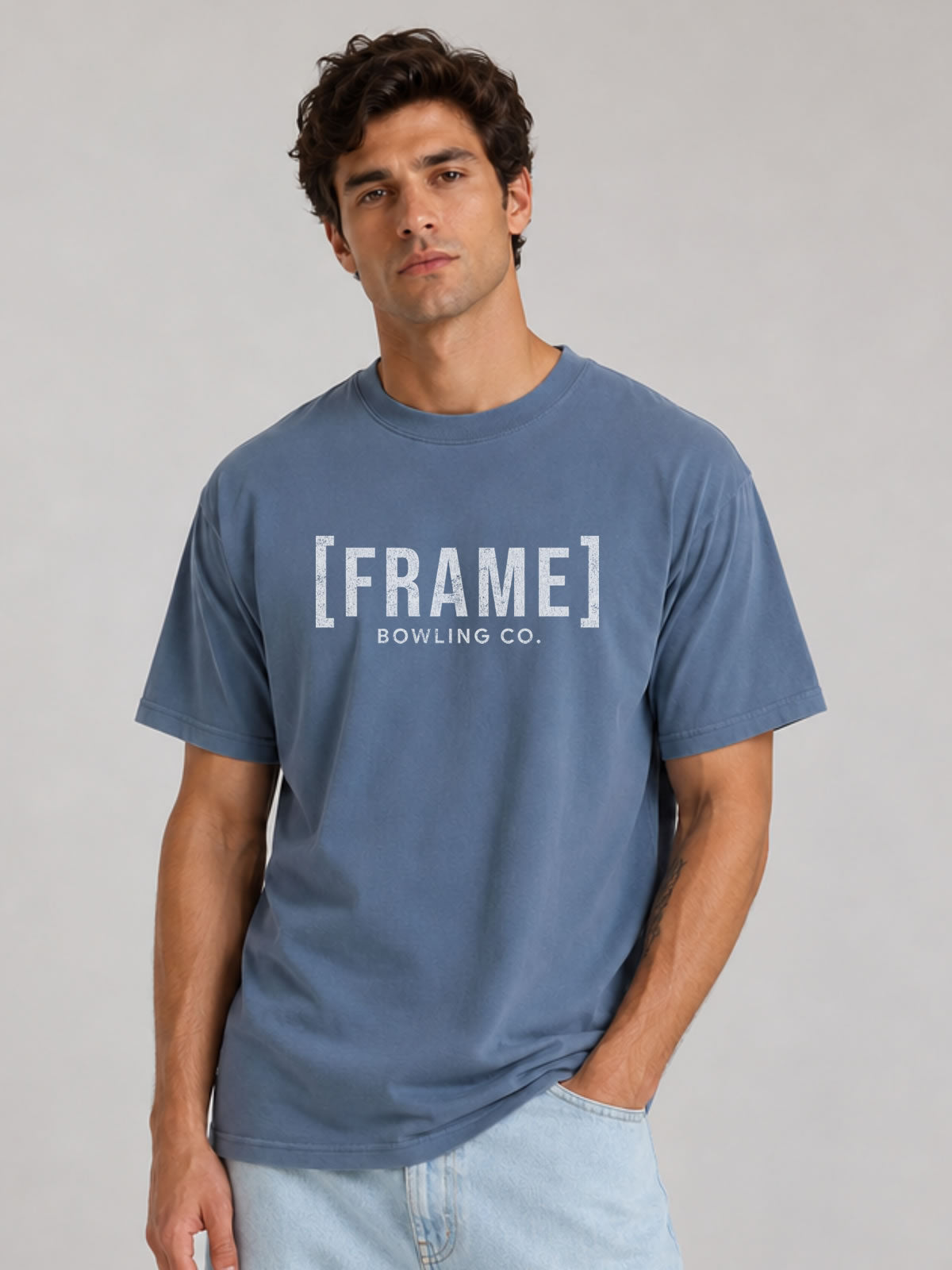 [FRAME] Front Logo Tee - White Ink