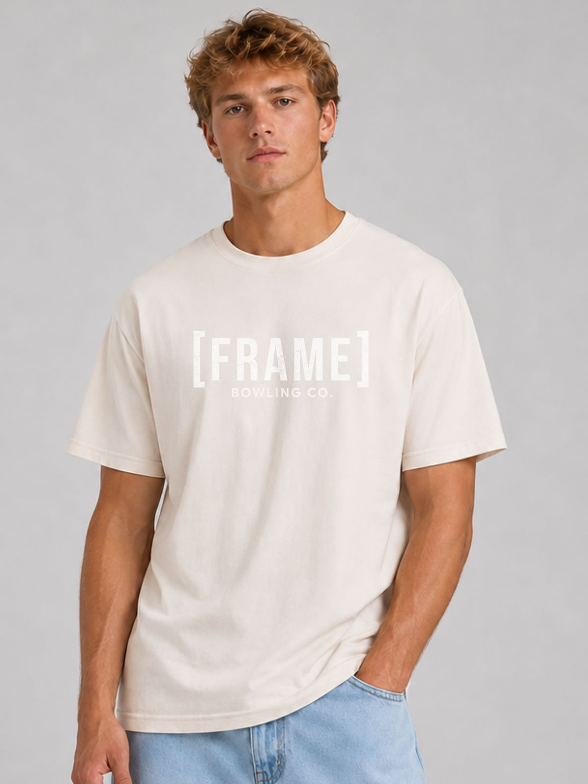 [FRAME] Front Logo Tee - White Ink