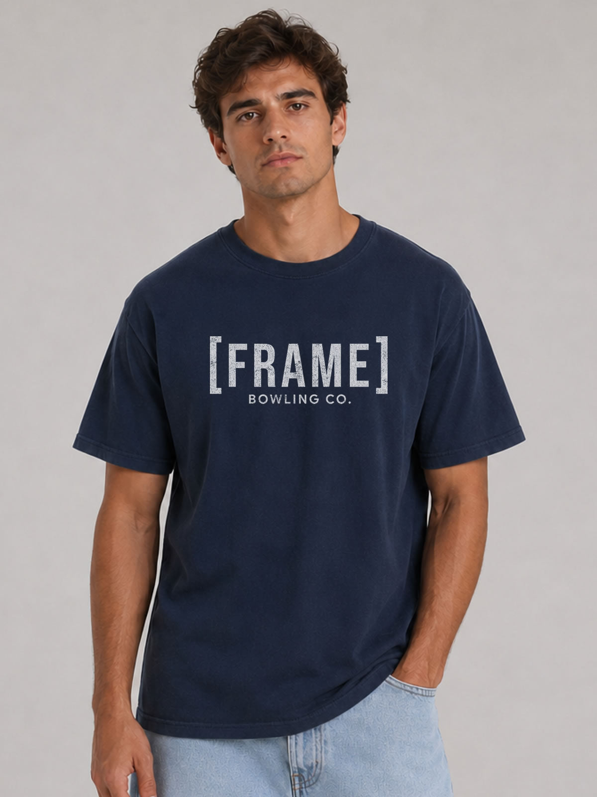 [FRAME] Front Logo Tee - White Ink