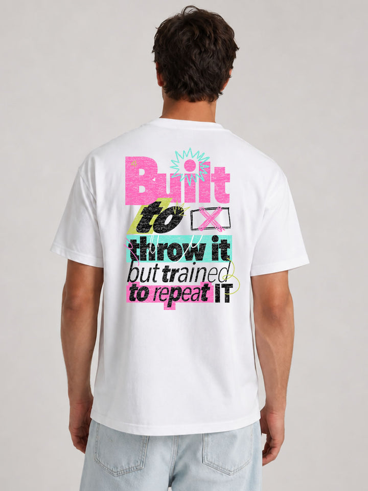 Built to Throw It Graffiti Tee - Pink & Aqua