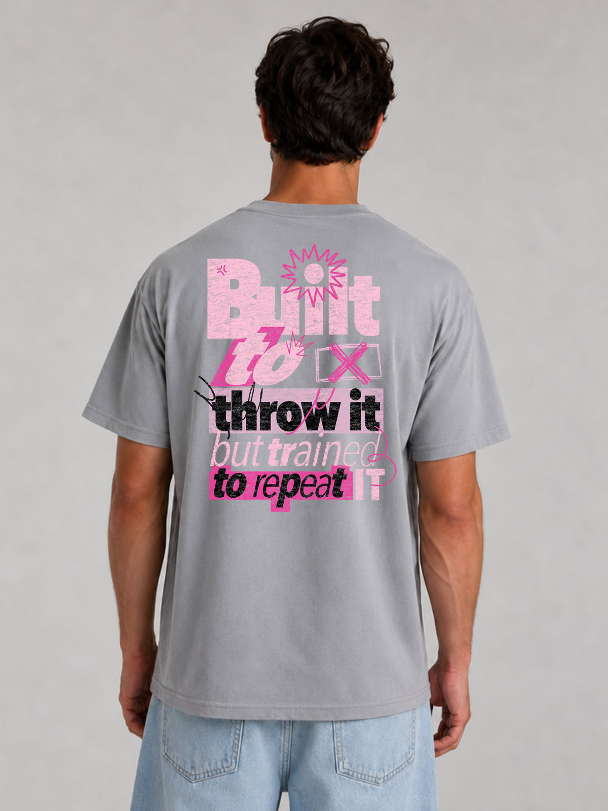 Built to Throw It Graffiti Tee - Pink & Magenta