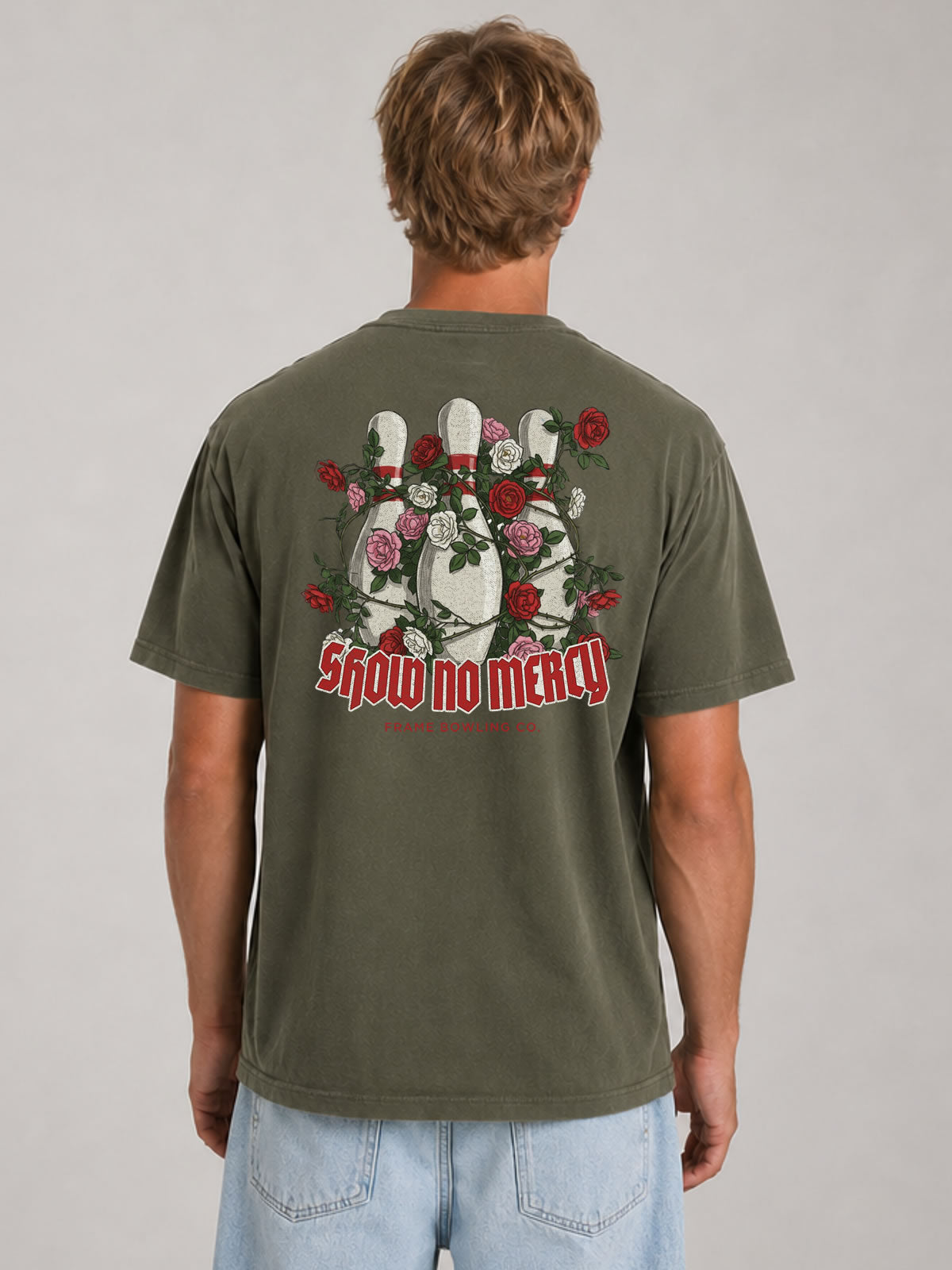 Show No Mercy Graphic Bowling Pin Tee